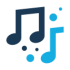 Icona con tre note musicali - produzione audio